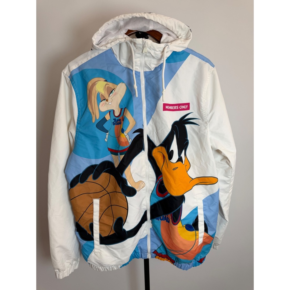 Members Only Space Jam A New Legacy Windbreaker Jacket Mens Medium Looney Tunes